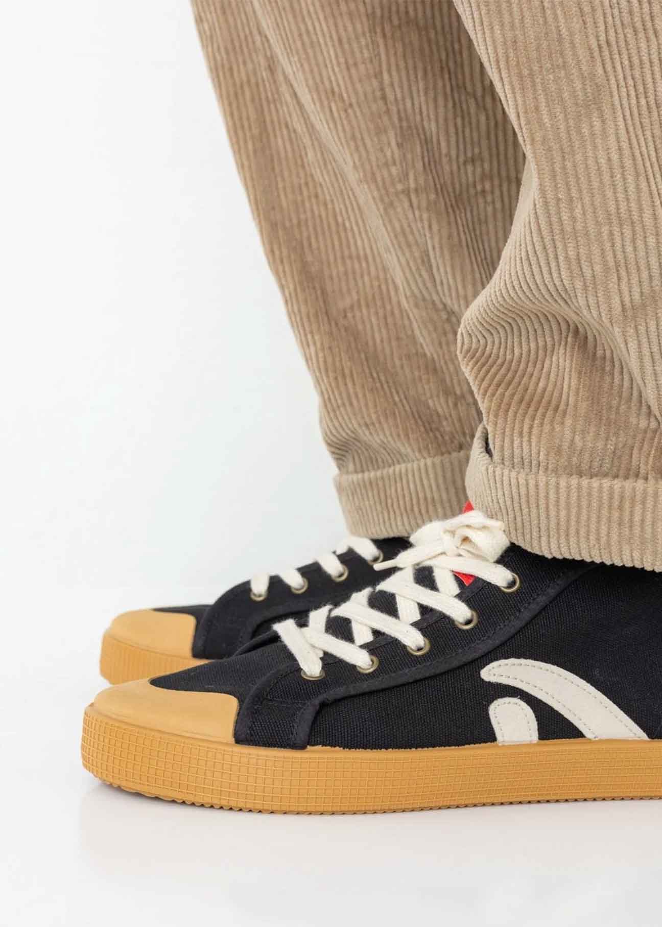 Taylor Vegan Sneaker in Organic Cotton Black - Ecomarket.com