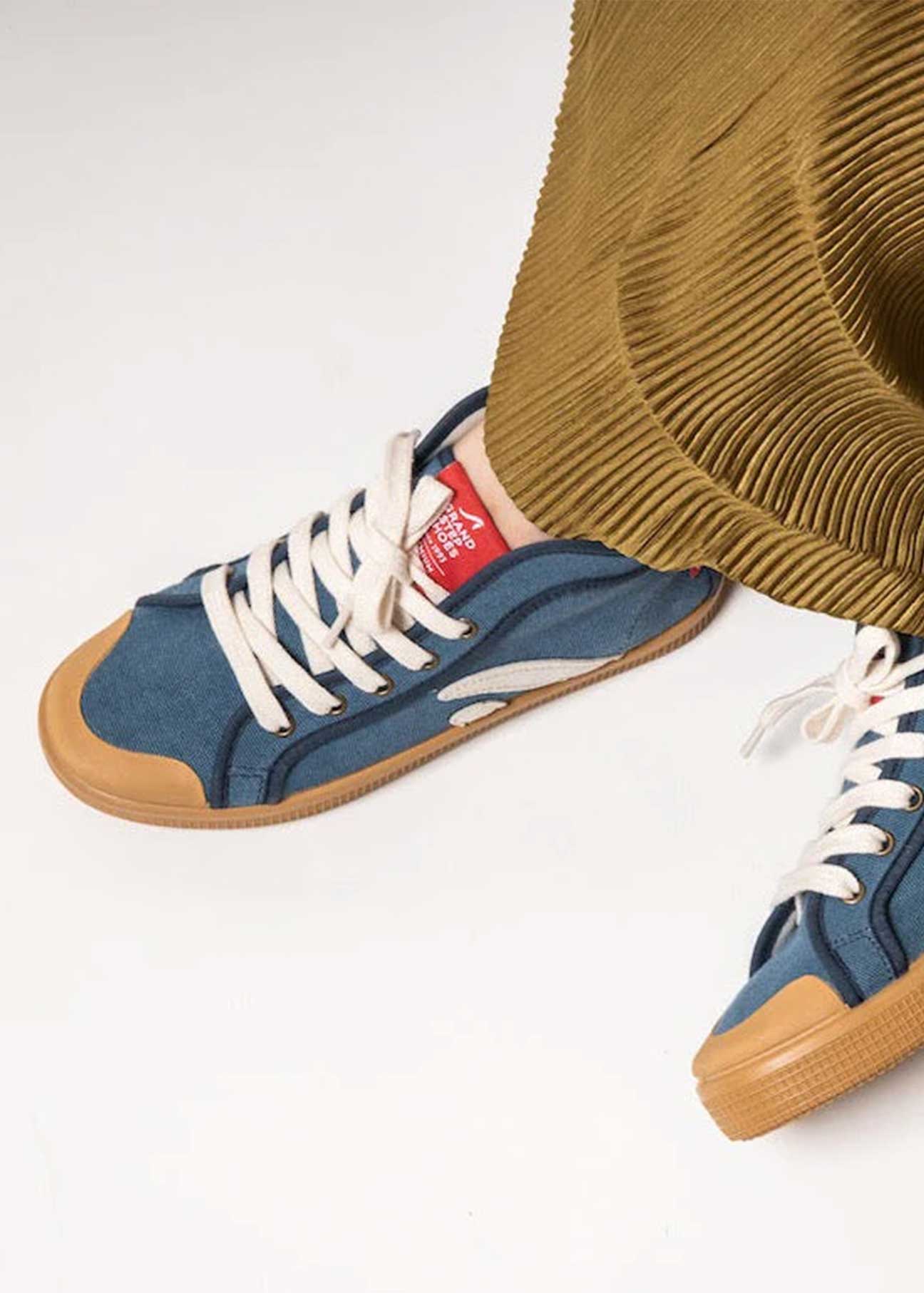 Taylor Vegan Sneaker in Organic Cotton Blue - Ecomarket.com