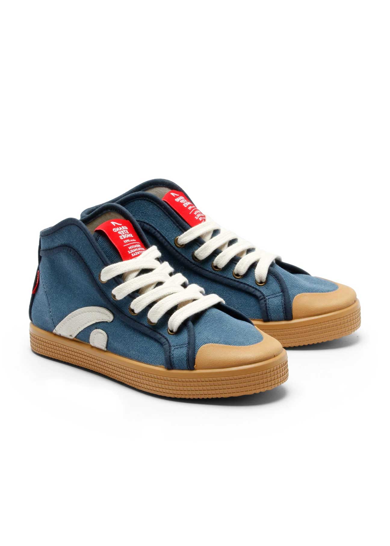 Taylor Vegan Sneaker in Organic Cotton Blue - Ecomarket.com
