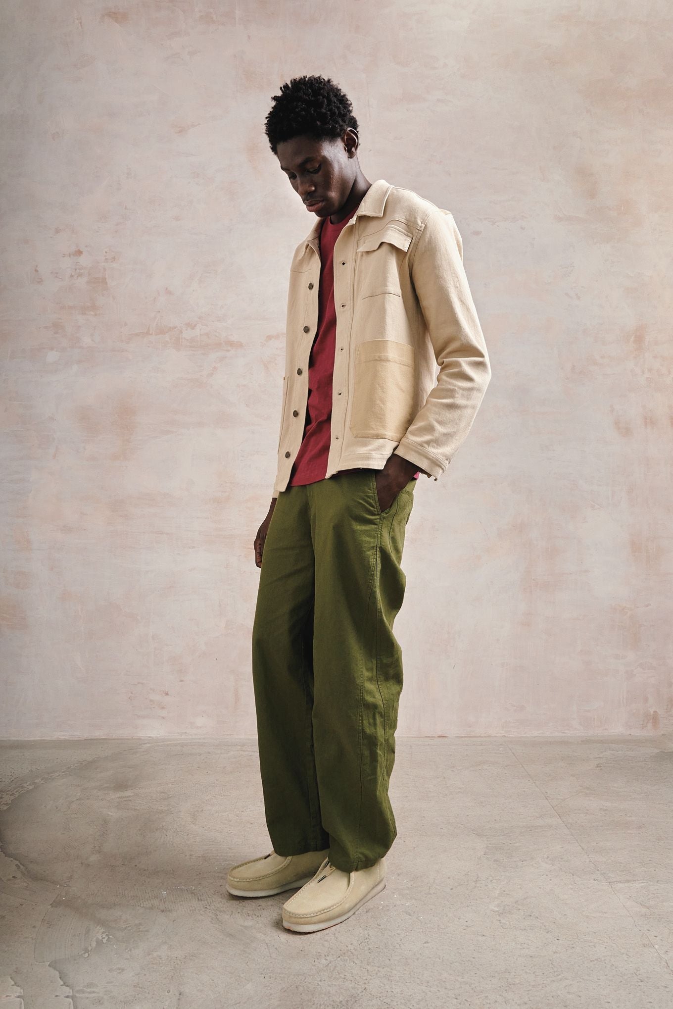 CHRISTOPHE - Organic Cotton Jacket- Sand patch