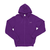 Vegan Outfitters Embroidered Zipped Hoodie in Purple - Unisex