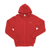 Vegan Outfitters Embroidered Zipped Hoodie in Red - Unisex