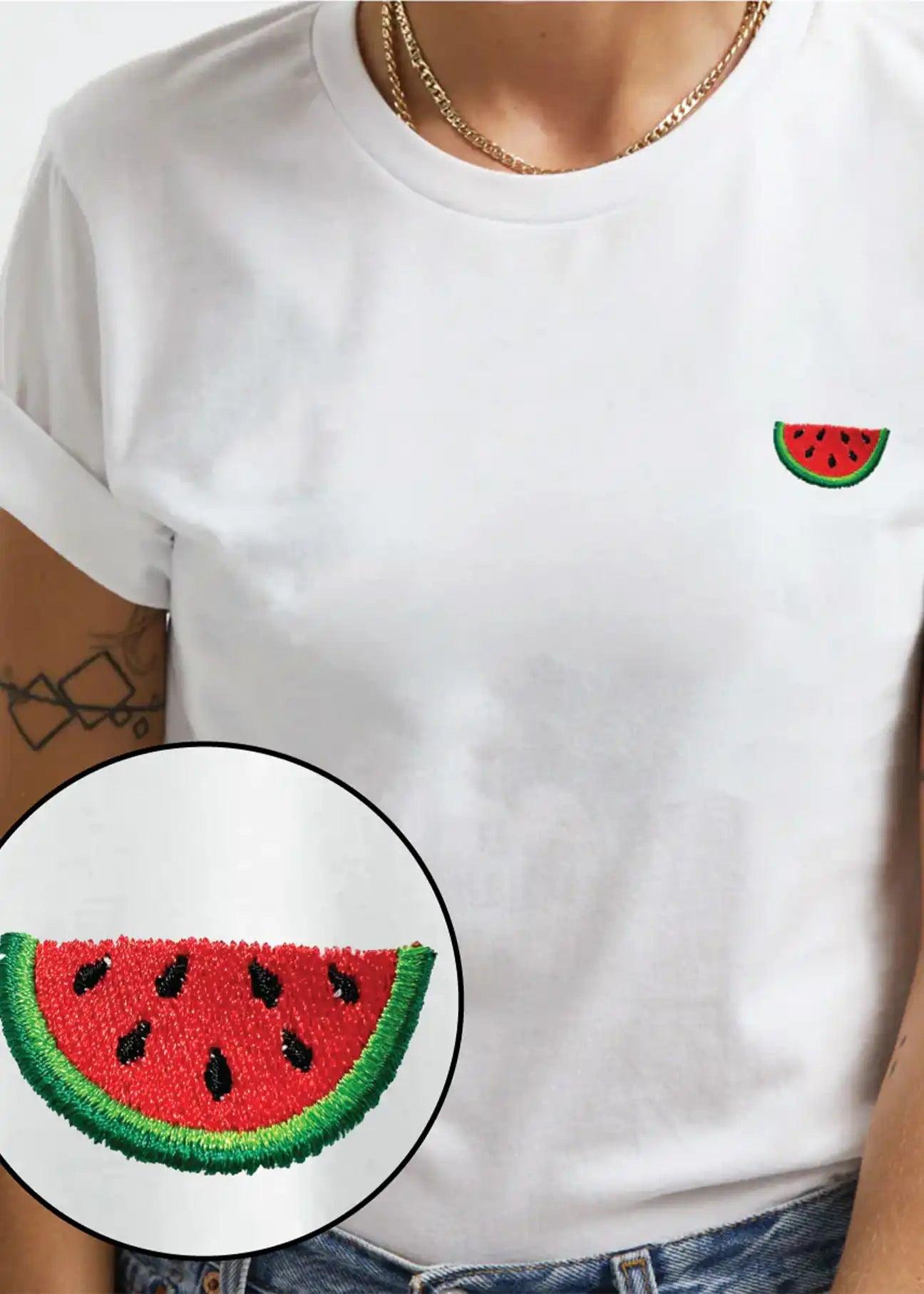 Watermelon embroidered T-Shirt - Ecomarket.com