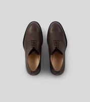 Vegan Derby - Man shoes in brown leather from Solari Milano with Blake Construction.