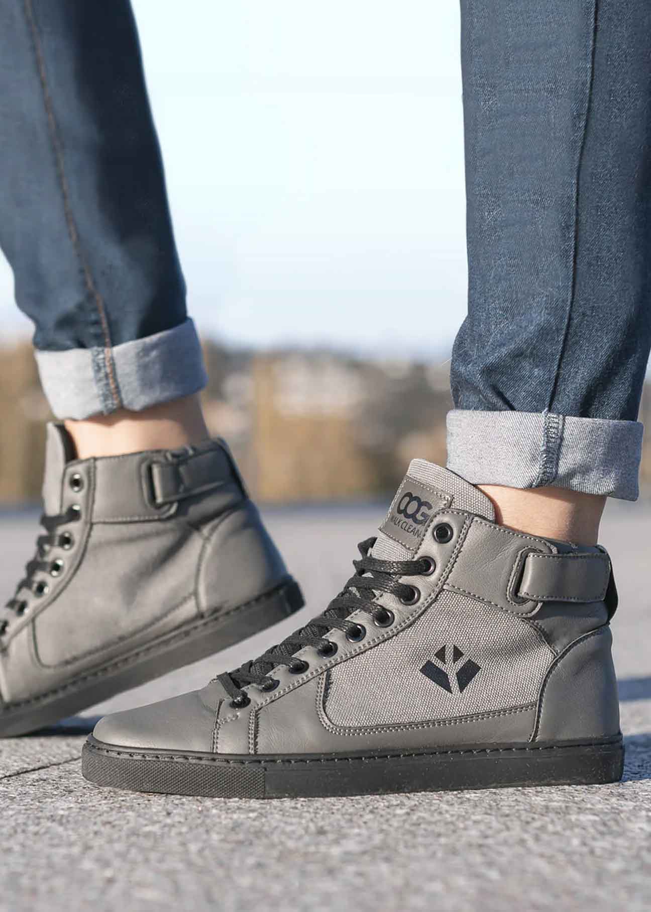 Wallace Grey Vegan High-Top Sneaker