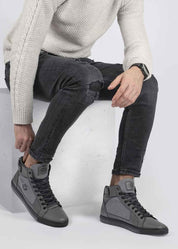 Wallace Grey Vegan High-Top Sneaker