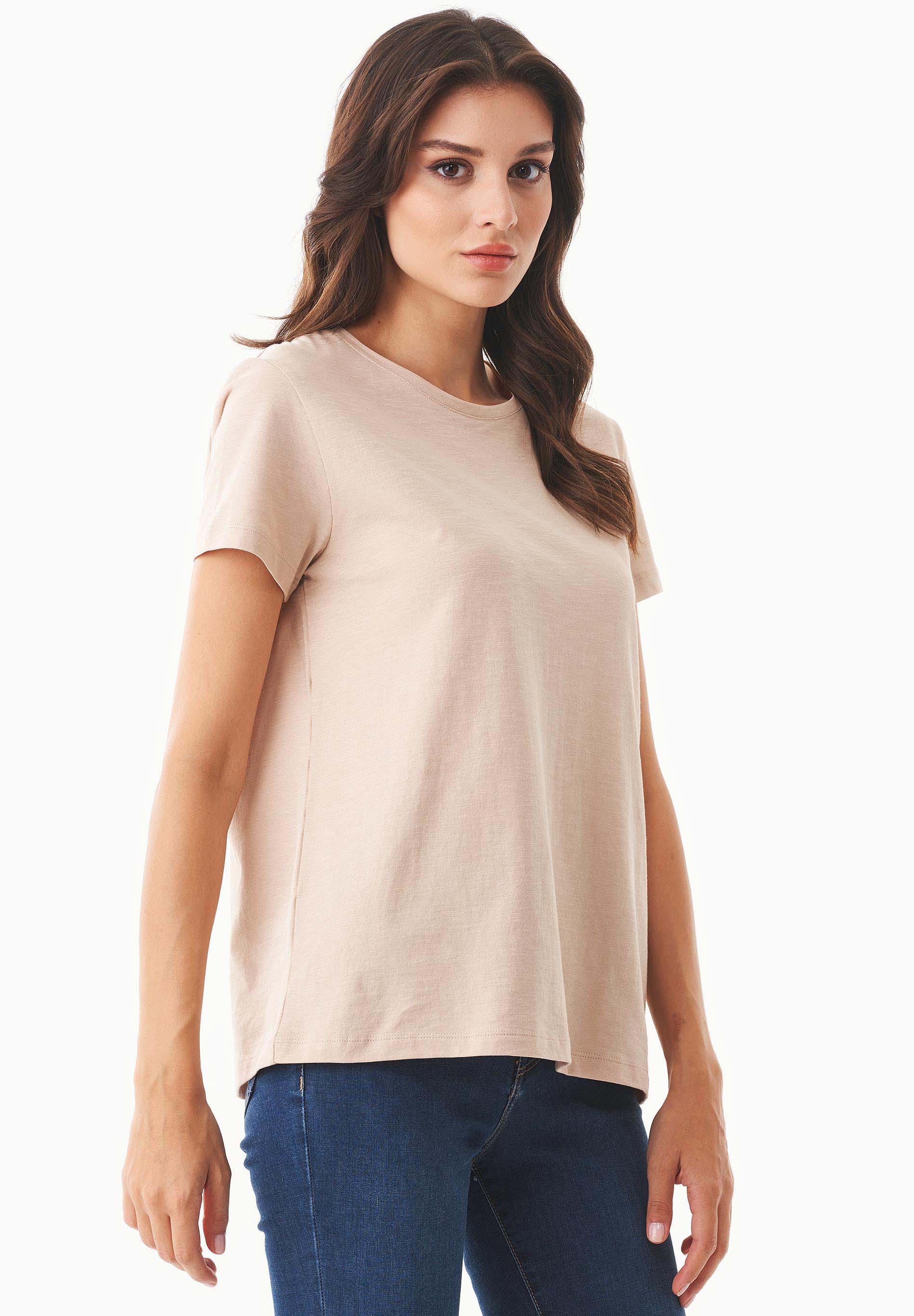 Camiseta básica en 100% algodón orgánico en beige