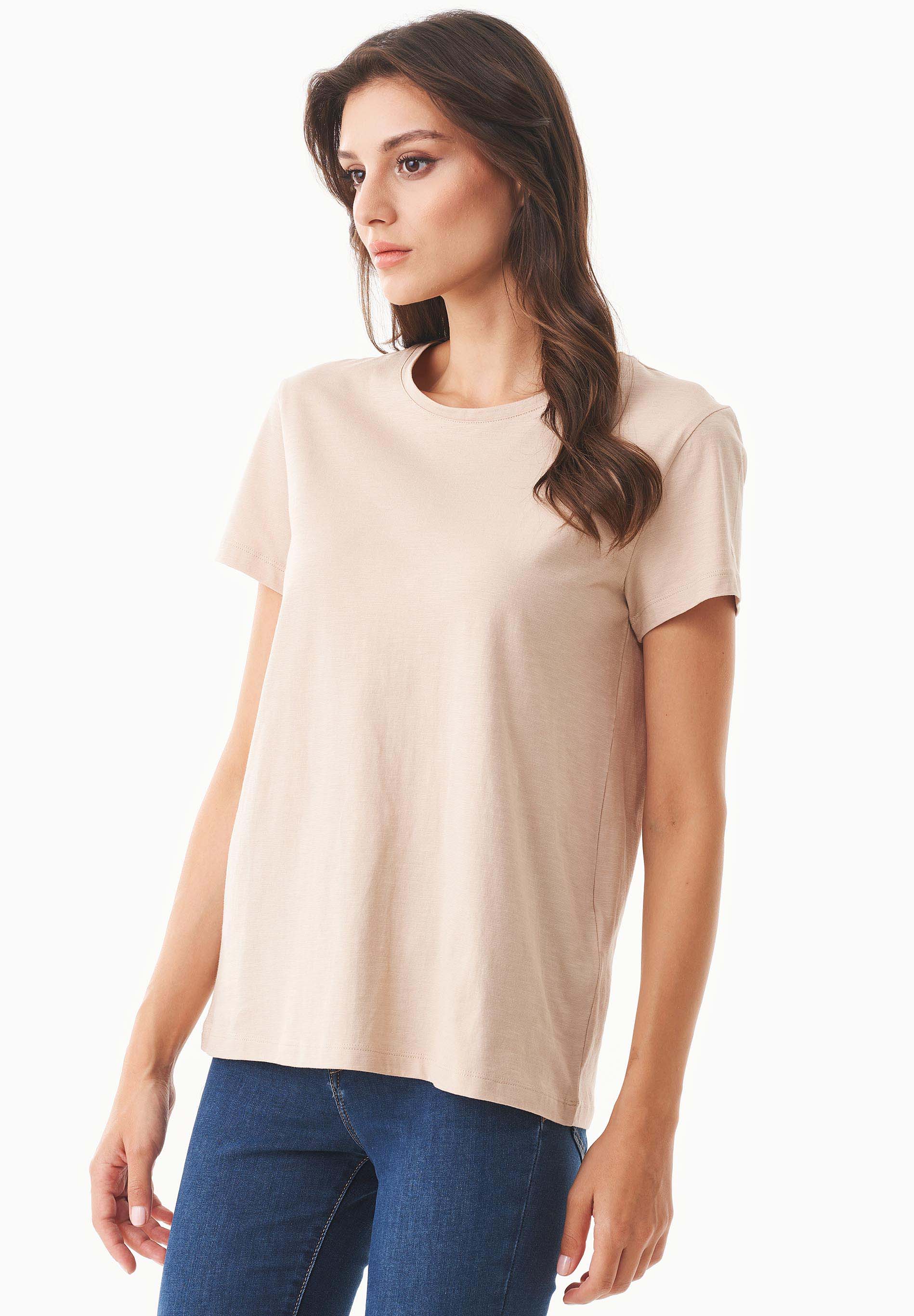 Camiseta básica en 100% algodón orgánico en beige