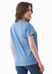 Camiseta básica en 100% algodón orgánico en azul coronet
