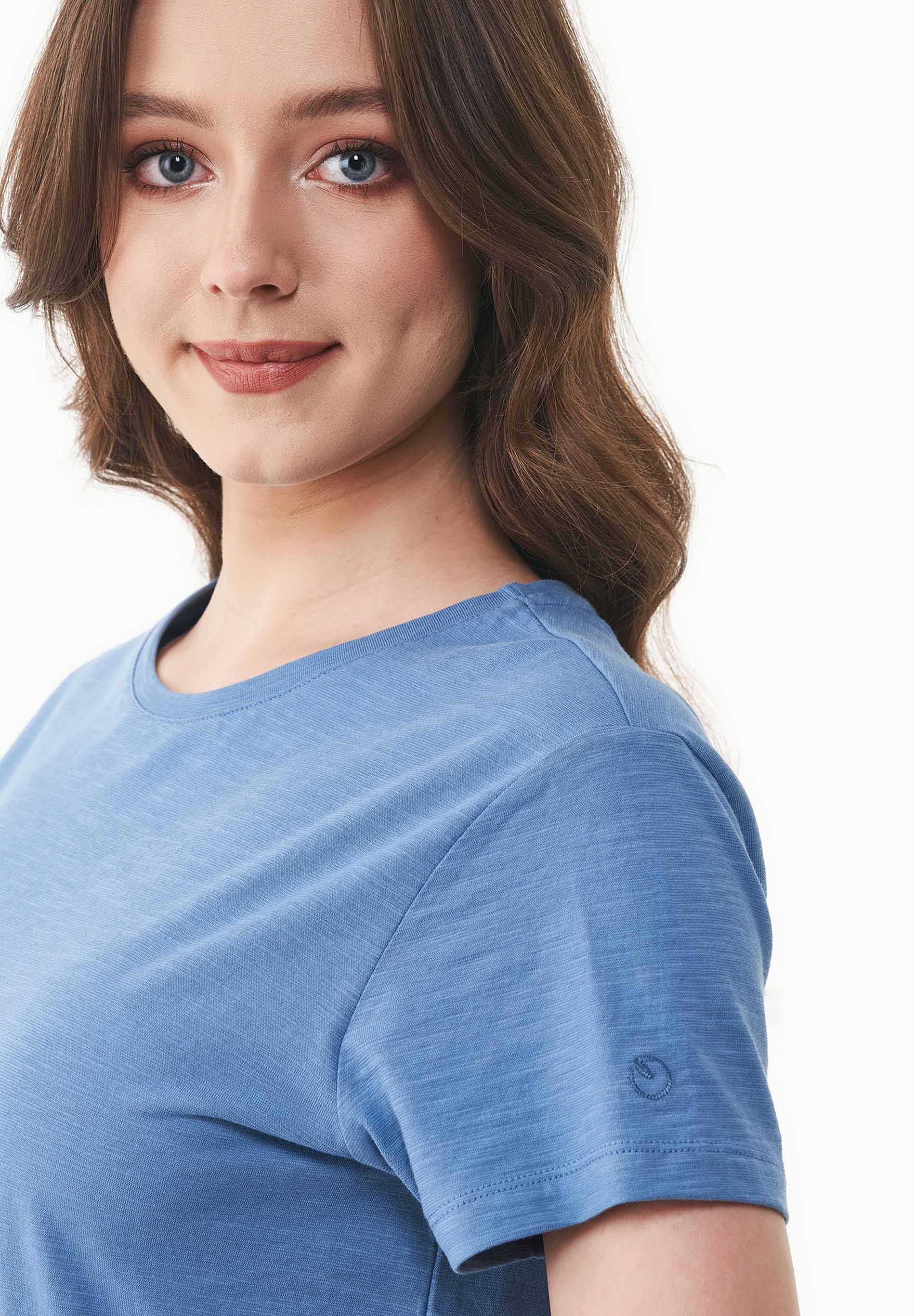 Camiseta básica en 100% algodón orgánico en azul coronet