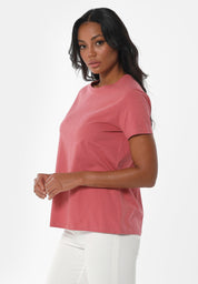 Camiseta básica en 100% algodón orgánico en rosa desierto
