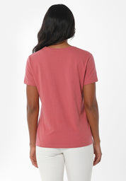 Camiseta básica en 100% algodón orgánico en rosa desierto