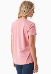 Camiseta básica en 100% algodón orgánico en rosa flamenco