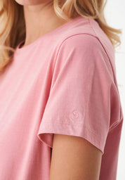 Camiseta básica en 100% algodón orgánico en rosa flamenco