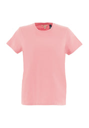 Camiseta básica en 100% algodón orgánico en rosa flamenco