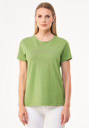 Camiseta básica en 100% algodón orgánico en verde hierba