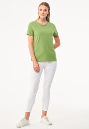 Camiseta básica en 100% algodón orgánico en verde hierba