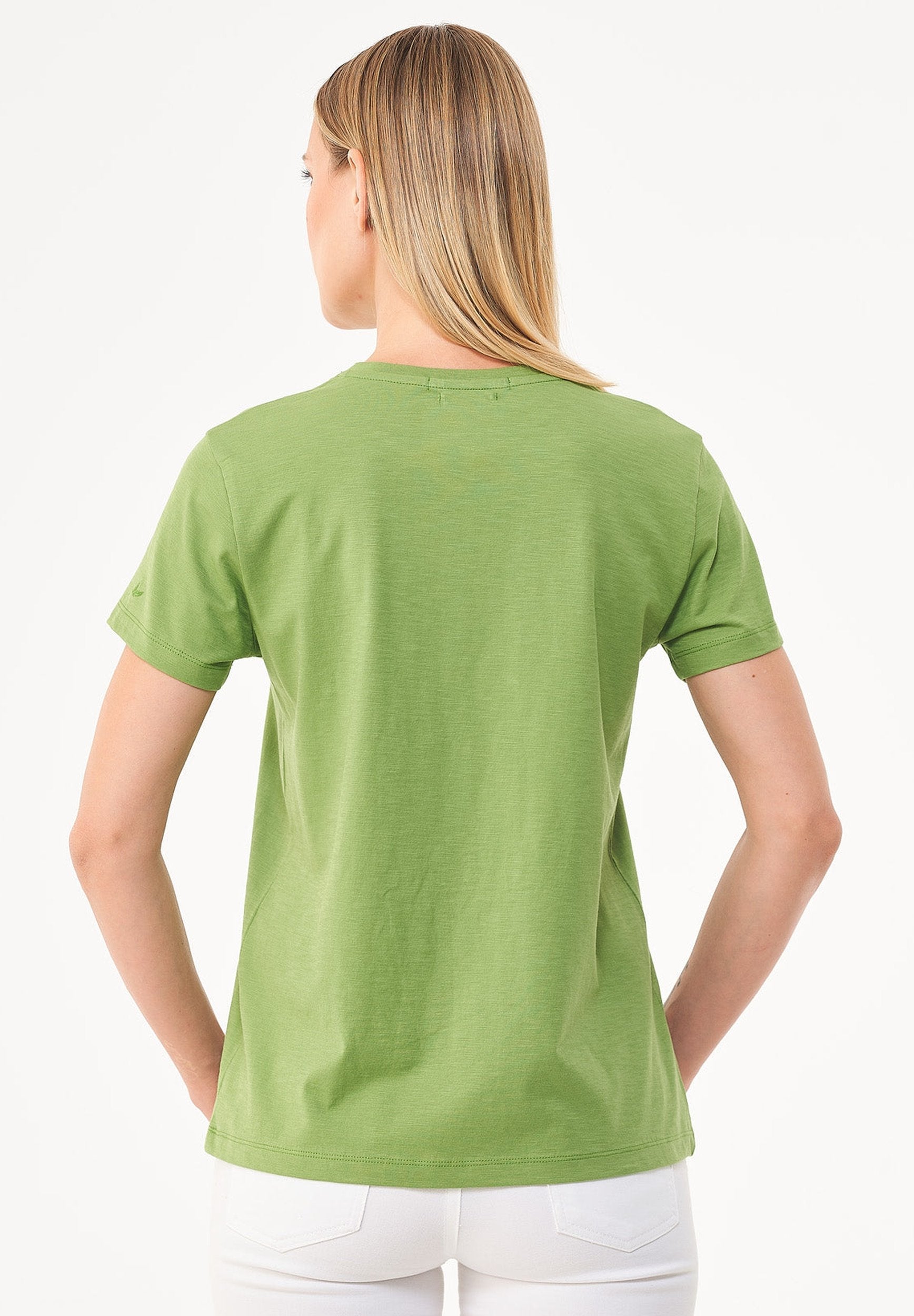 Camiseta básica en 100% algodón orgánico en verde hierba