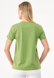 Camiseta básica en 100% algodón orgánico en verde hierba