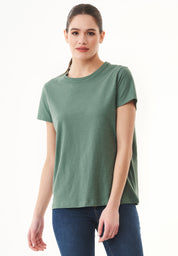 Camiseta básica en 100% algodón orgánico en té verde