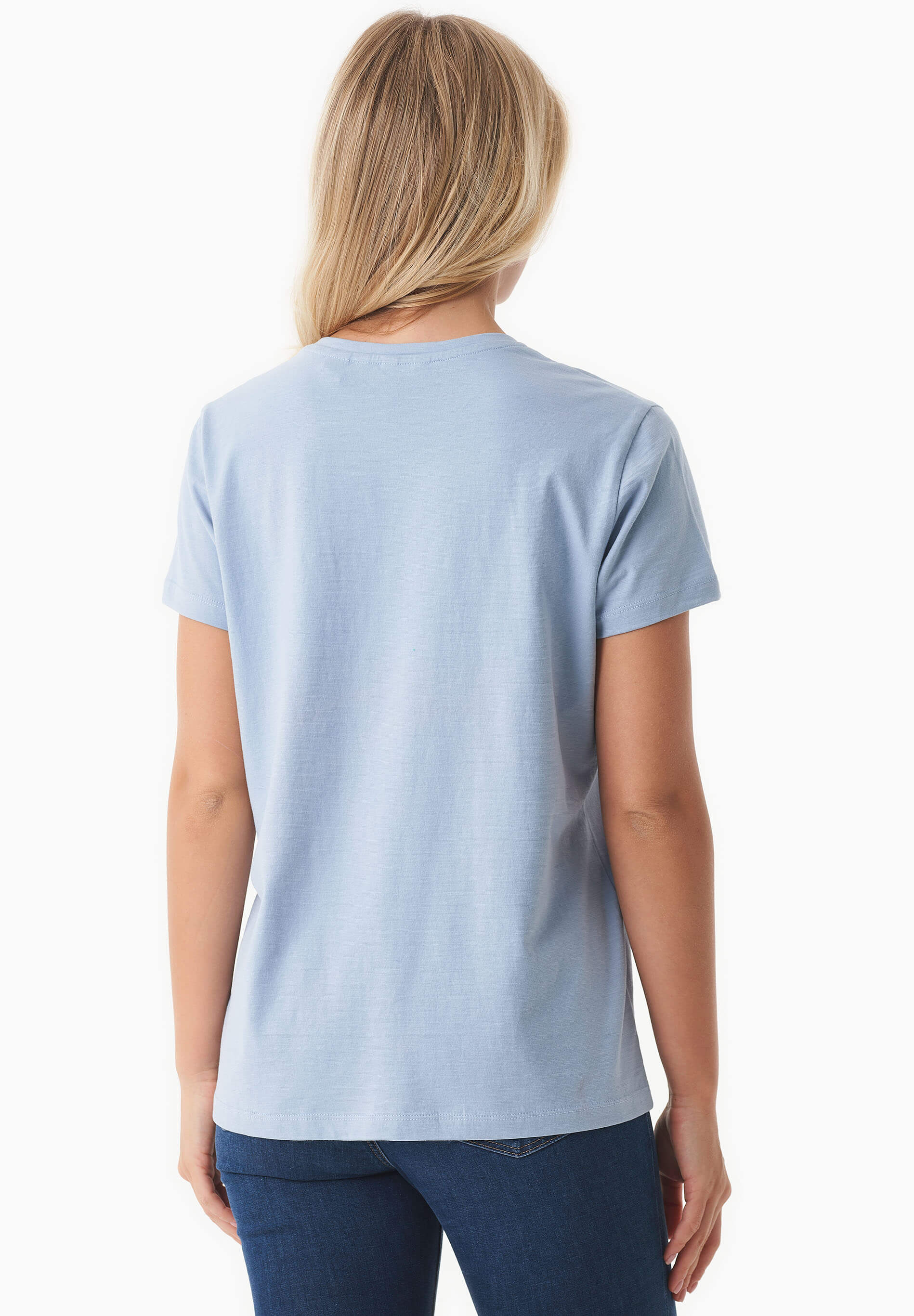 Camiseta básica en 100% algodón orgánico en azul hielo