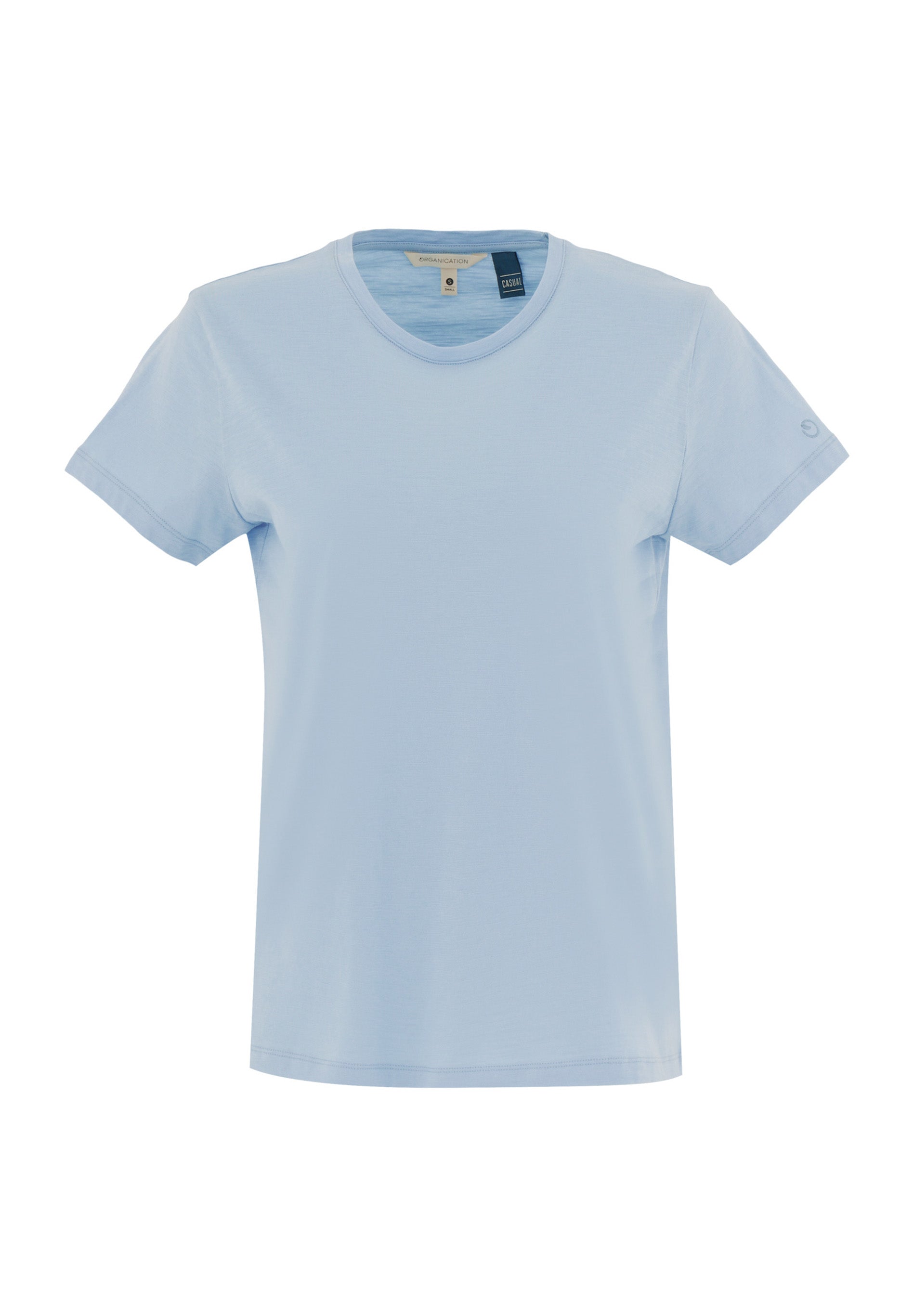 Camiseta básica en 100% algodón orgánico en azul hielo