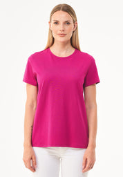 Camiseta básica en 100% algodón orgánico en frambuesa