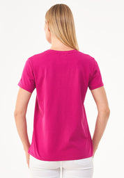 Camiseta básica en 100% algodón orgánico en frambuesa