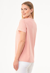 Camiseta básica en 100% algodón orgánico en rosa salmón