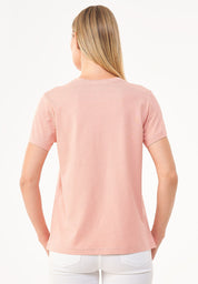Camiseta básica en 100% algodón orgánico en rosa salmón