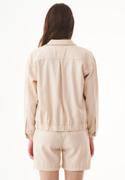 Shirt Jacket in TENCEL™ Lyocell & Organic Cotton Gabardine in beige