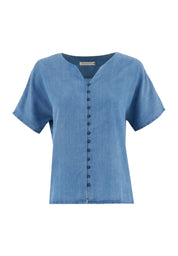 Blusa con aspecto de mezclilla en TENCEL™ Lyocell