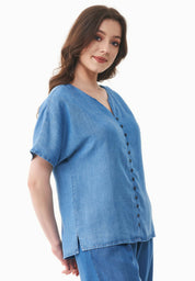 Blusa con aspecto de mezclilla en TENCEL™ Lyocell