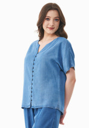 Blusa con aspecto de mezclilla en TENCEL™ Lyocell