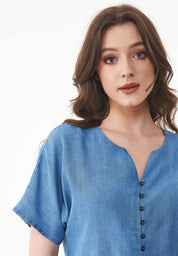 Blusa con aspecto de mezclilla en TENCEL™ Lyocell