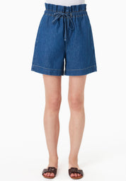 Organic Cotton Denim Shorts with Drawstring Waist Medium wash