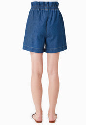 Organic Cotton Denim Shorts with Drawstring Waist Medium wash