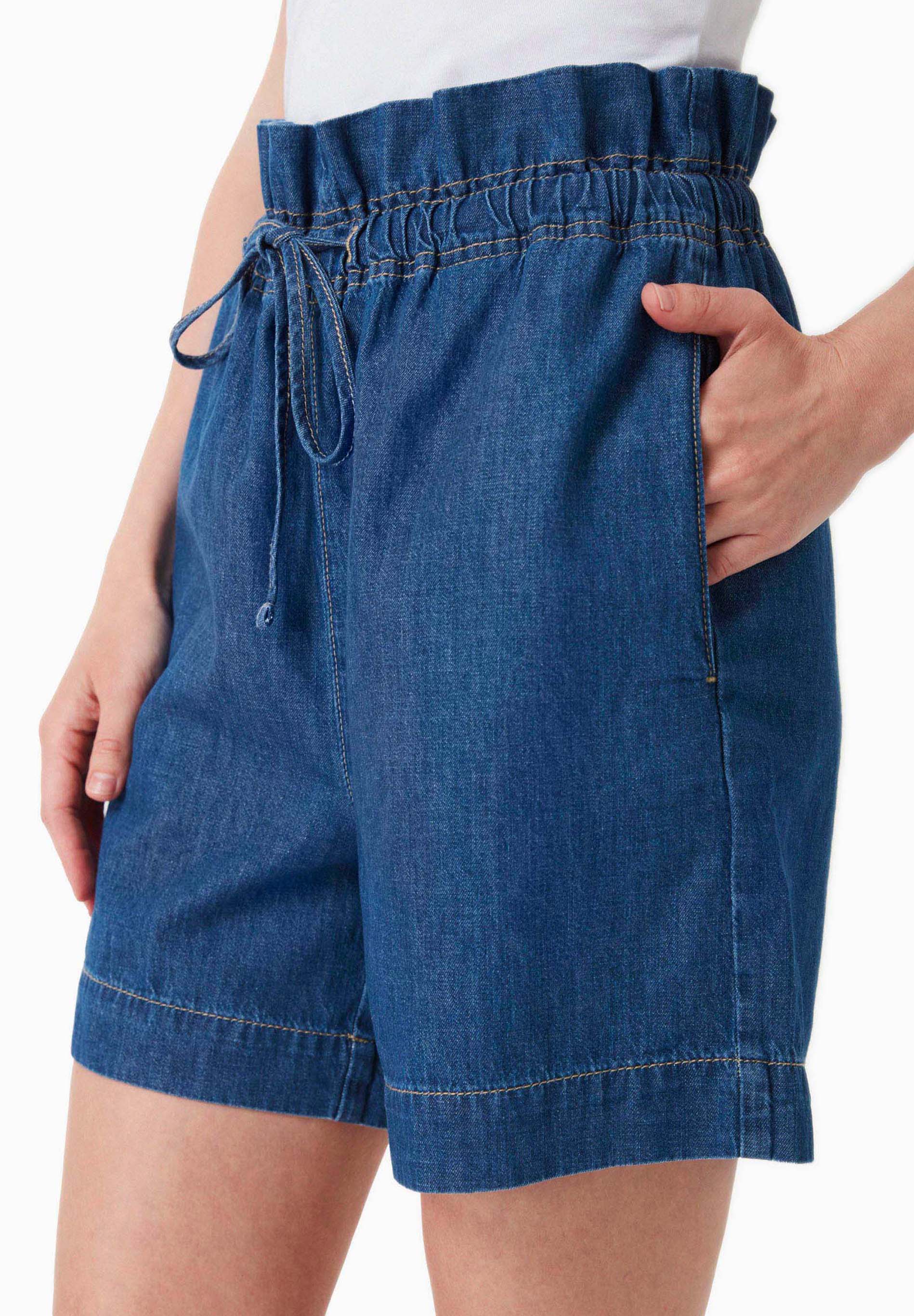 Organic Cotton Denim Shorts with Drawstring Waist Medium wash