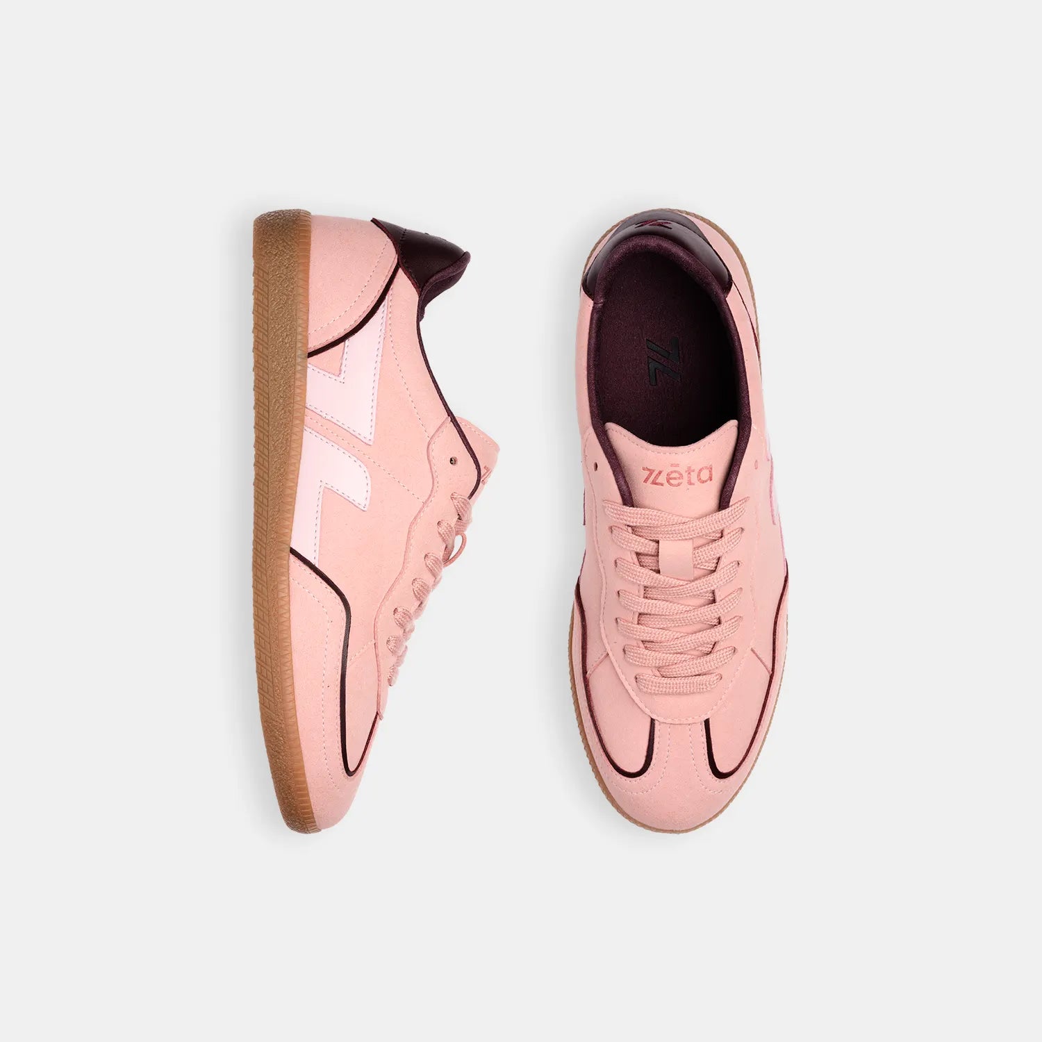 Zeta Delta-Series Vegan Suede Sneakers in Pink | Unisex