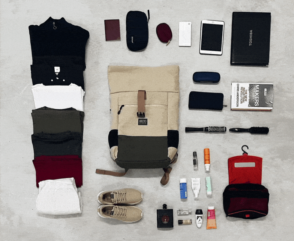 Everyday Hemp Rolltop Backpack in Black