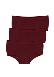 KARINNA | Braguitas Hipster de Algodón Orgánico y Modal TENCEL™, Paquete de 3 (burdeos)