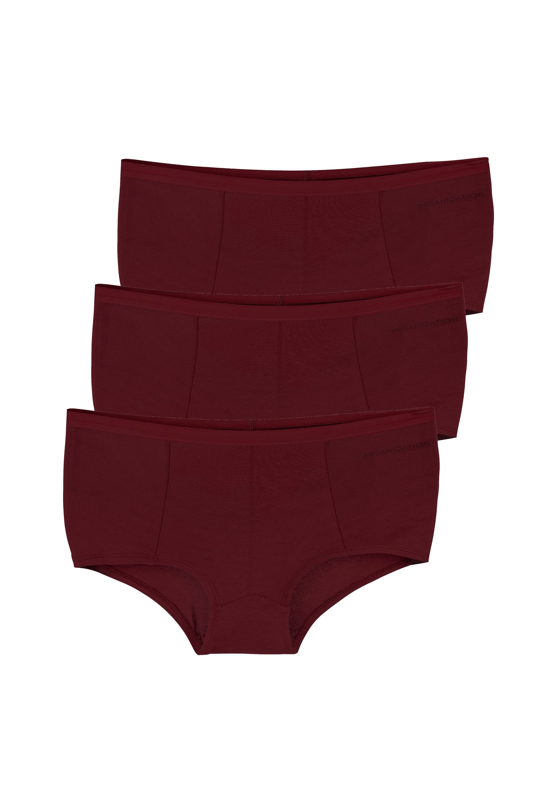 KARINNA | Braguitas Hipster de Algodón Orgánico y Modal TENCEL™, Paquete de 3 (burdeos)