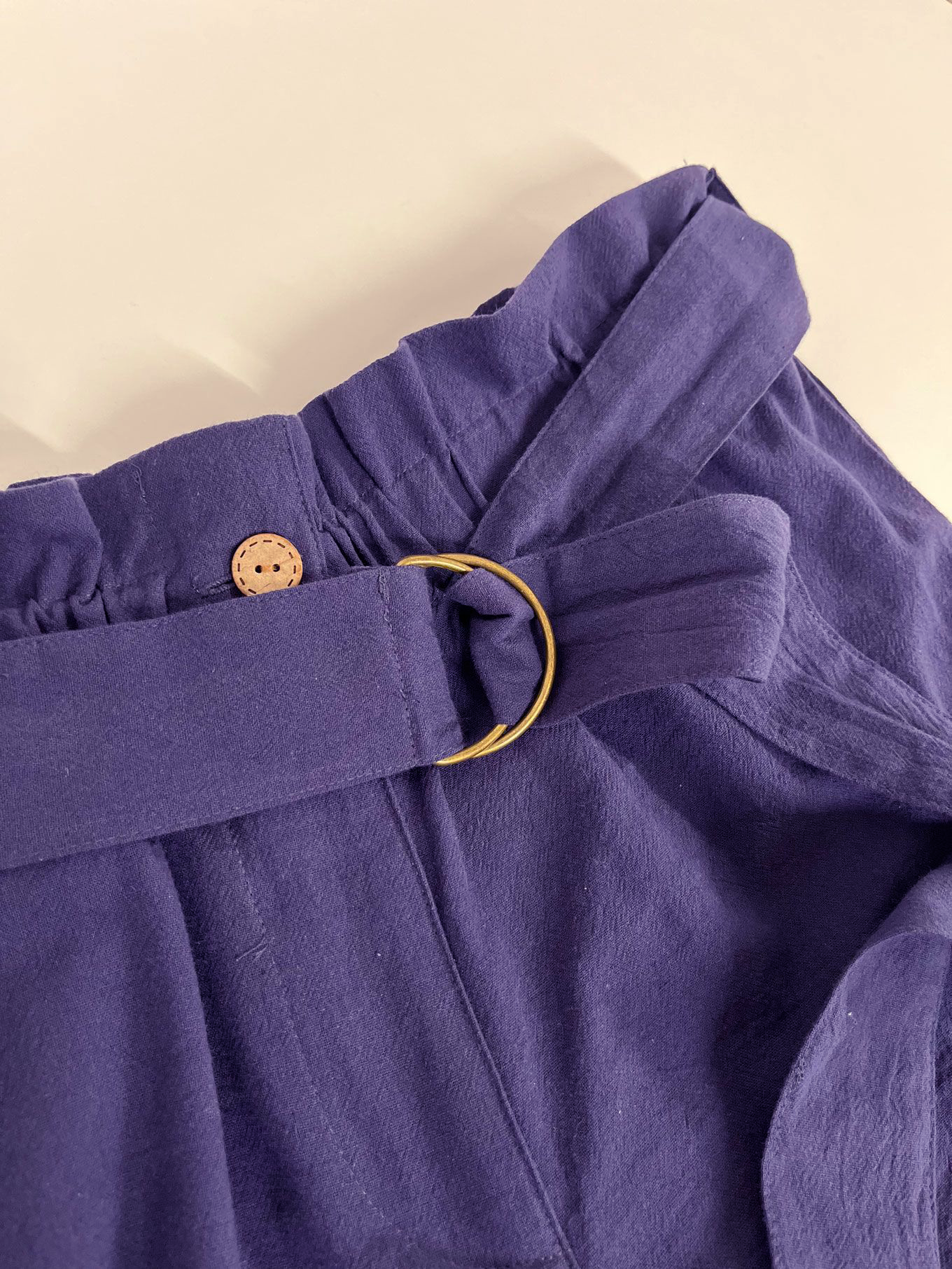 NALA - Pantaloncini in garza di cotone - Blu navy solido