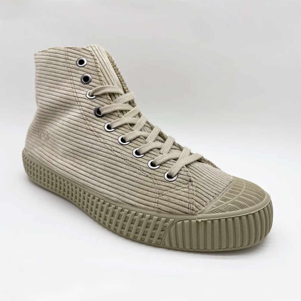 Sustainable shoes by nat2, model Cord Stone, front angle side.