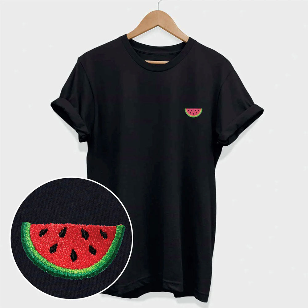 Vegan Outfitters Watermelon embroidered T-Shirt in black - Unisex